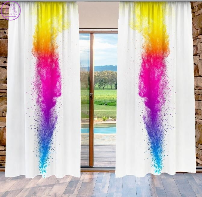 Zatemňovací závěsy tištěné black out 2x140x250cm - Barevná exploze