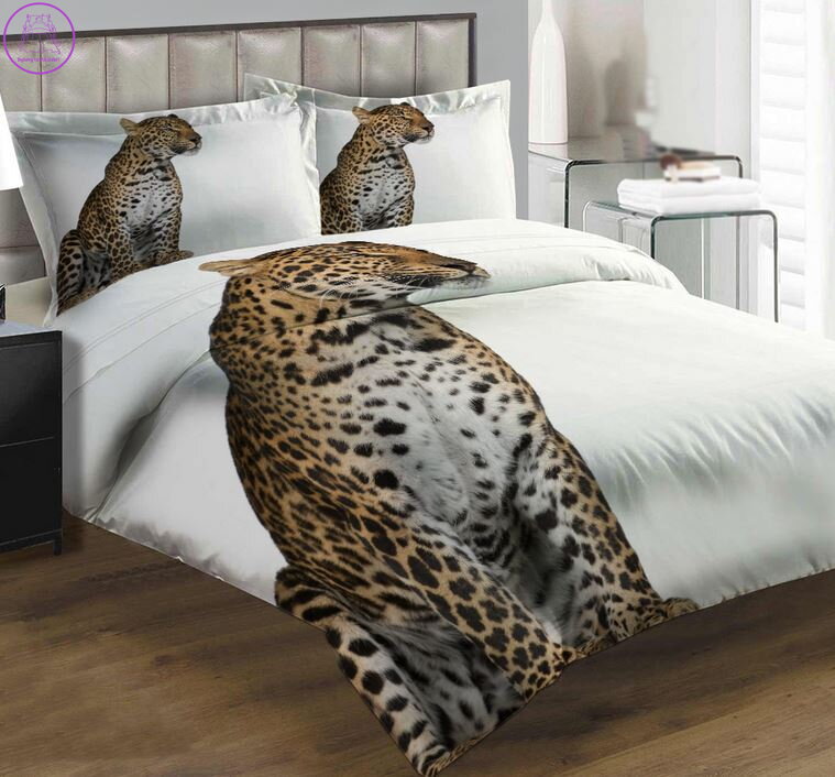 Povlečení z moderního materiálu Interlock fototisk 3D efekt - Sedící gepard