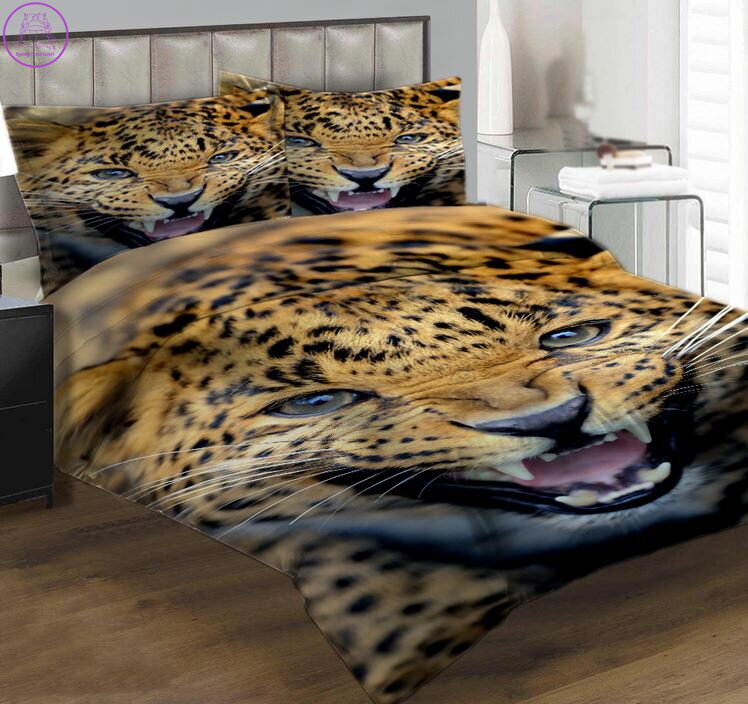 Povlečení z moderního materiálu Interlock fototisk 3D efekt - Gepardí řev