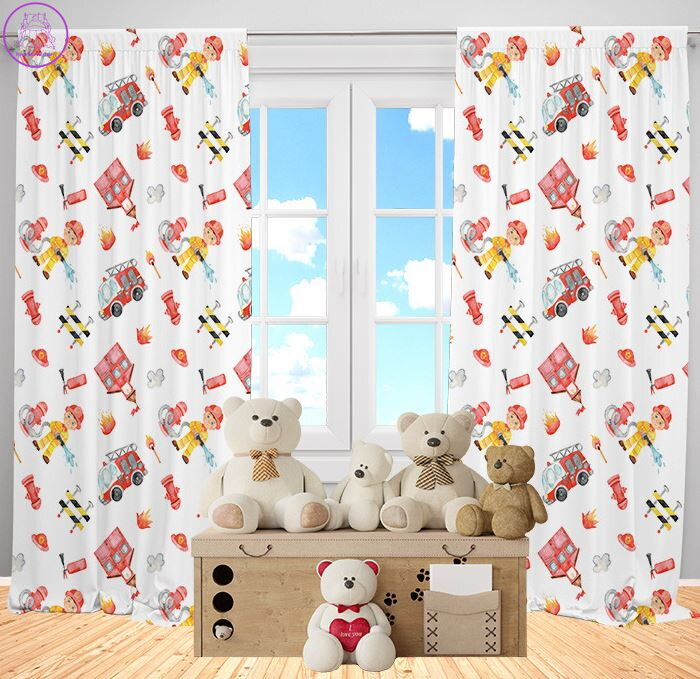 Závěsy zatemňovací blackout dětské 2x140x250cm - Baby hasič