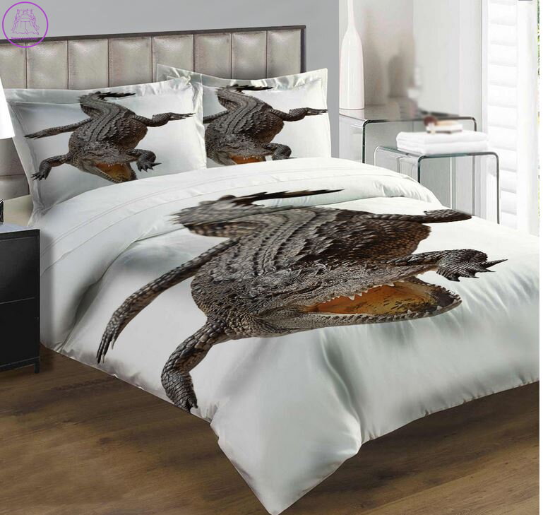 Povlečení z moderního materiálu Interlock fototisk 3D efekt - Krokodýl