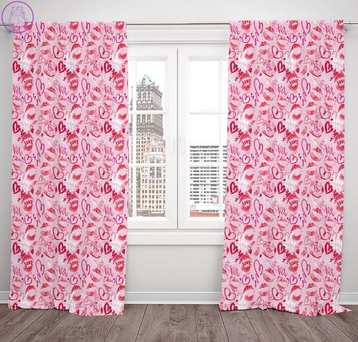 Zatemňovací závěsy tištěné black out 2x140x250cm - Love