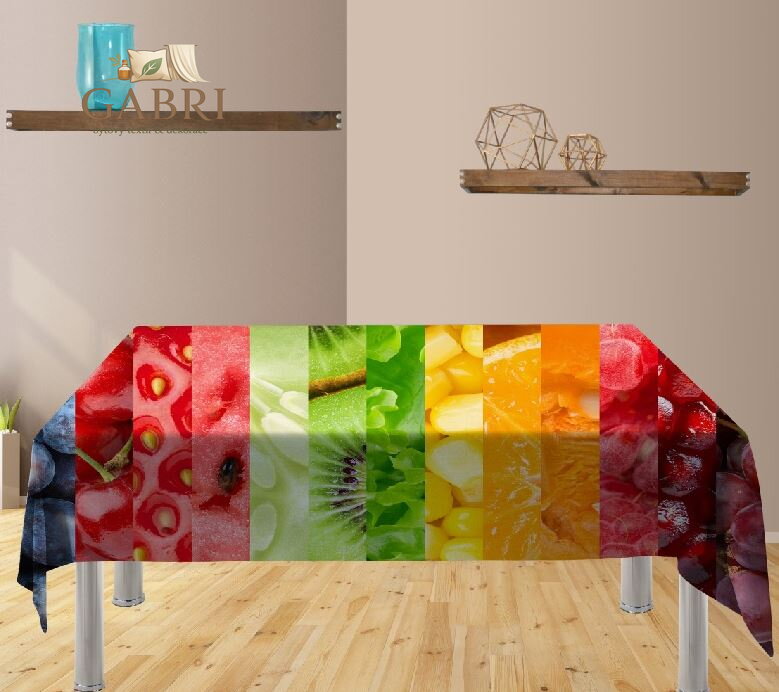 Ubrus s efektem 3D - Ovocné pruhy více rozměrů