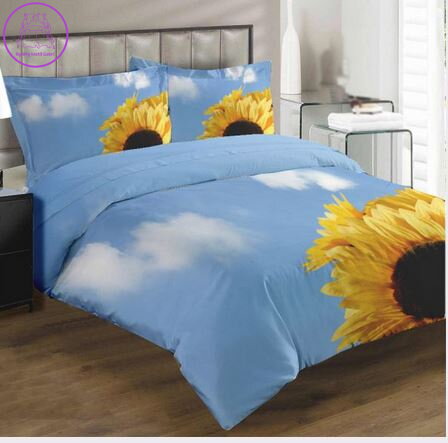 Povlečení z moderního materiálu Interlock fototisk 3D efekt - Slunečnice