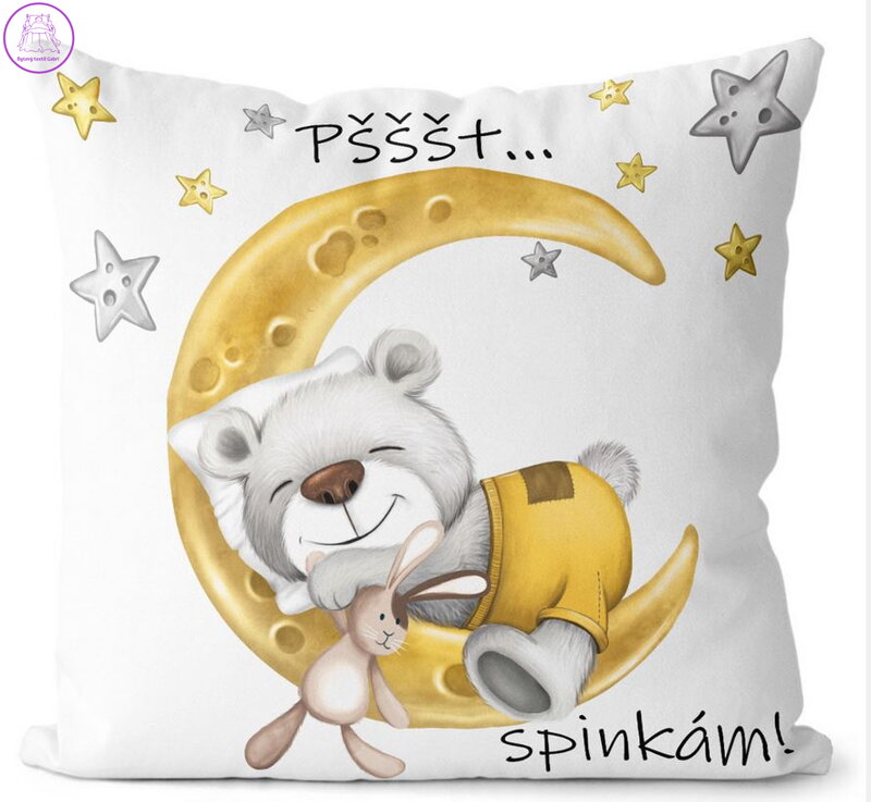 Polštářek Pšššt spinkám - bílá