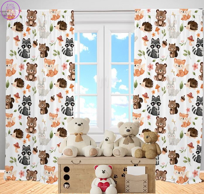  Závěsy dekorační dětské 2x140x250cm - Zvířecí kamarádi