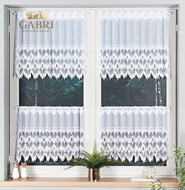 Metrážové záclony vitrážové bílé Gabri-018989-2026