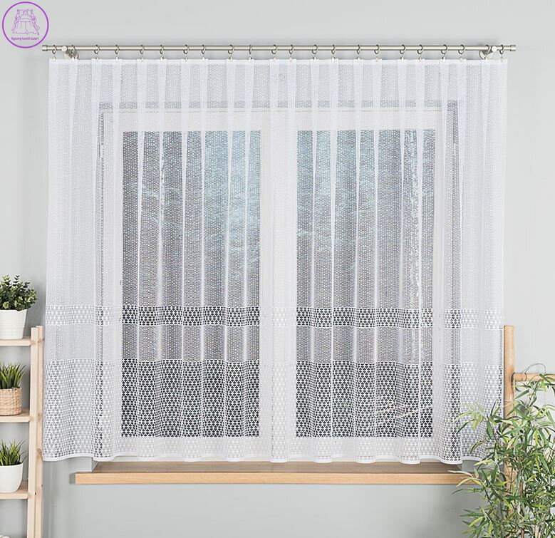 Metrážové záclony žakárové bílé Gabri-044165 Výprodej