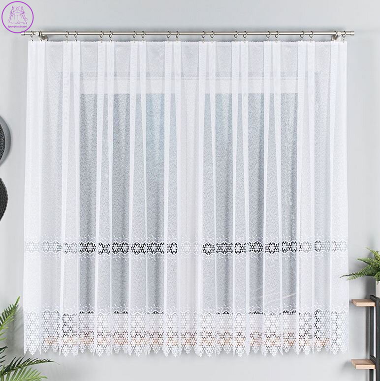 Metrážové záclony s aplikací na markizetě bílé Gabri-089060-2026 Výprodej