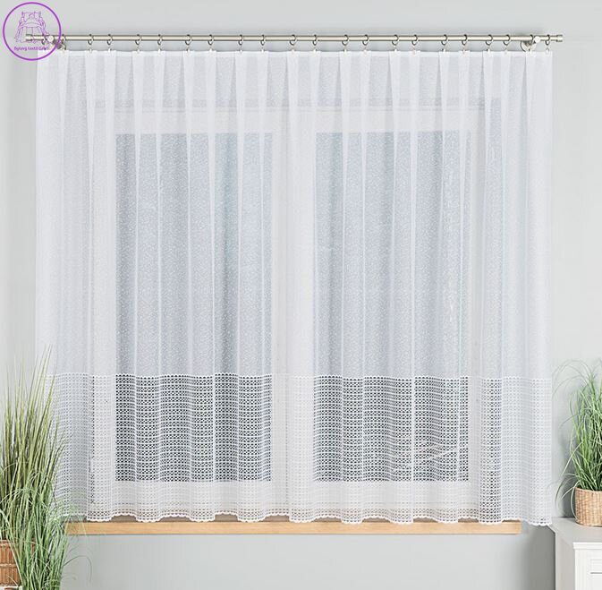 Metrážové záclony žakárové bílé Gabri-137633 Výprodej