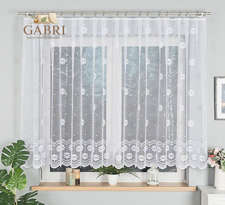 Metrážové záclony žakárové bílé Gabri-779031-2026 Výprodej