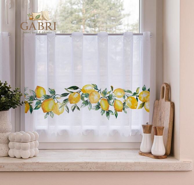 Metrážové záclony vitrážové se vzorem Gabri-Citrony D00325-2026
