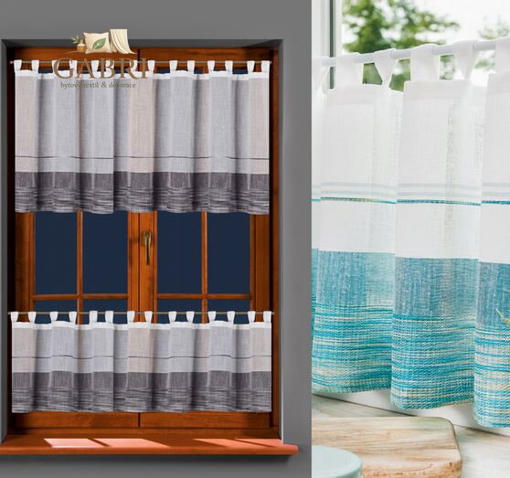 Vitrážková záclona šedá 60x140cm Gabri-Lidia SKLADEM