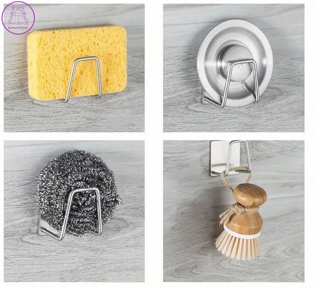 Samolepící držák na houbičku černý