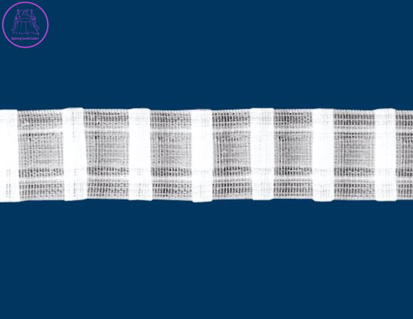 Metráž řasící páska šíře 3,5cm řasení 1:2 průsvitná-Mad