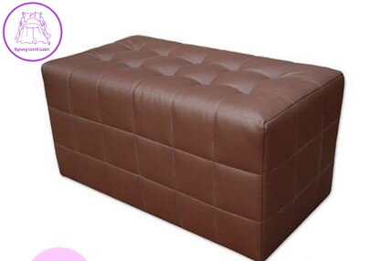 Taburet prošívaný EKO kůže 80x40x42cm hnědá - více barev na výběr