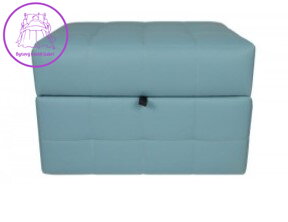 Taburet s úložným prostorem 80x40x42cm EKO kůže světle modrá - více barev na výběr