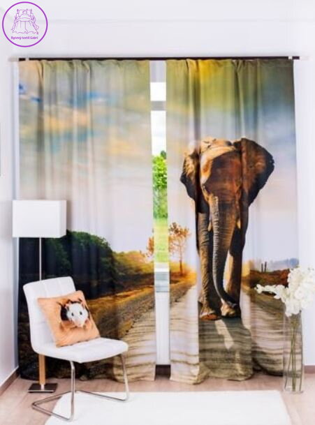 Exkluzivní zatemňovací závěsy Black out s potiskem 2x145x250cm - S8901