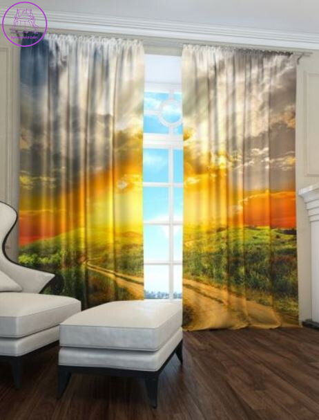 Exkluzivní zatemňovací závěsy Black out s potiskem 2x145x250cm - S9192