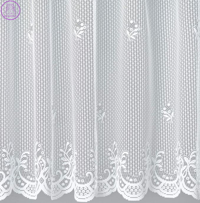 Žakárová záclona bílá v metráži se vzorem - A3425 ( více rozměrů )
