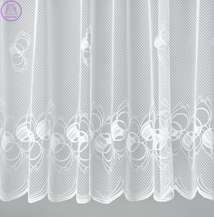 Žakárové záclony bílé v metráži se vzorem - A3861 ( více rozměrů )