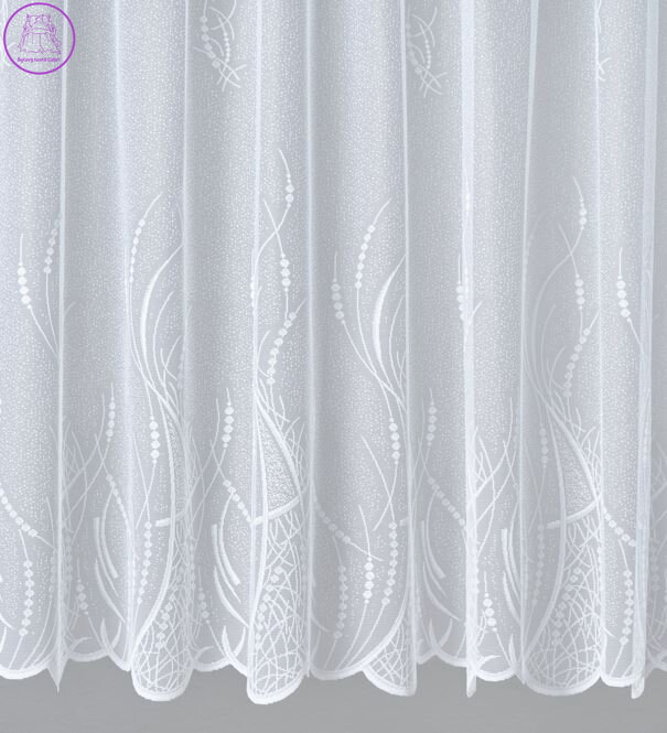 Žakárová záclona bílá v metráži se vzorem - A3956 ( více rozměrů )