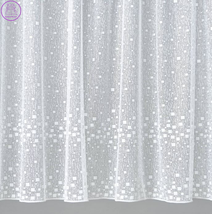 Žakárové záclony bílé v metráži se vzorem - B3250 ( více rozměrů )