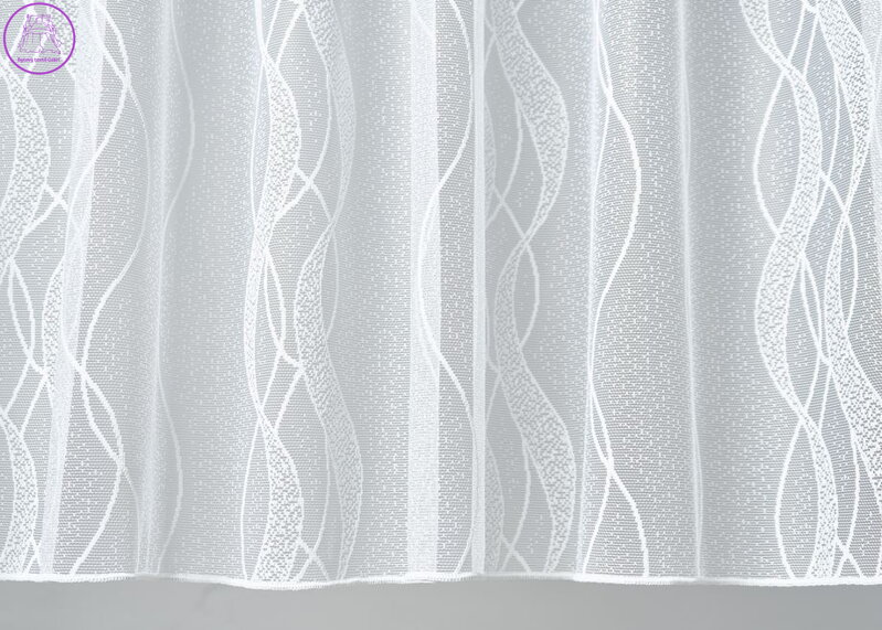 Žakárová záclona bílá v metráži se vzorem - B3936 ( více rozměrů )