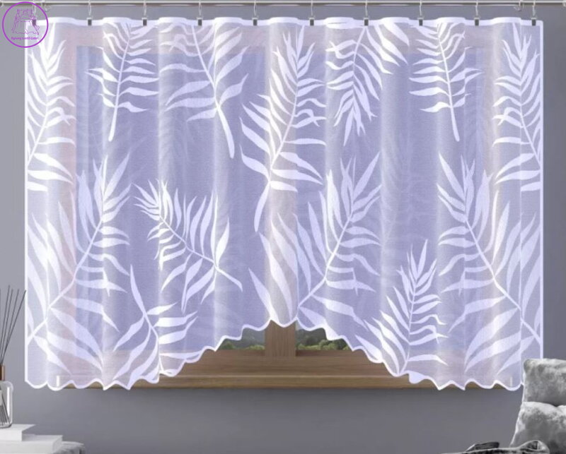 Záclona kusová oblouková s motivem 300x150cm W-Achillea 