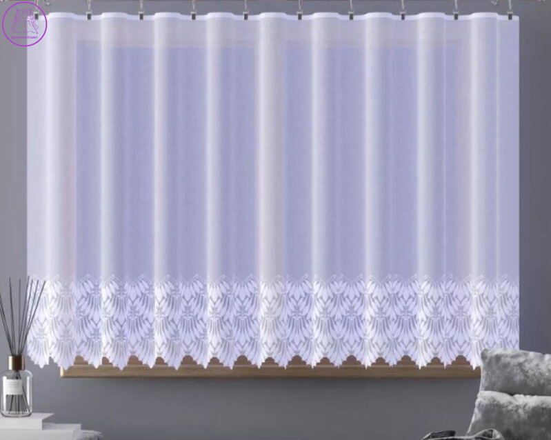 Záclona bílá kusová žakárová 300x160cm W-Alisma