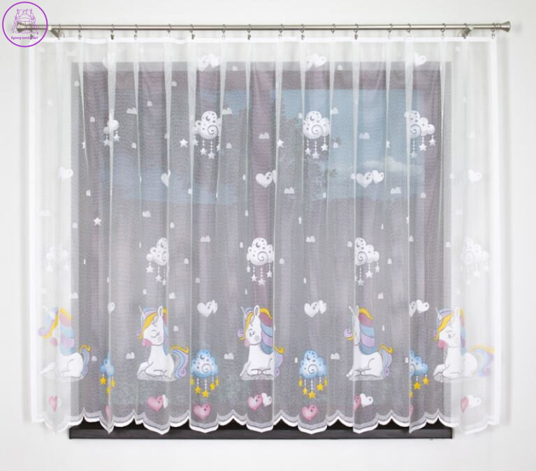 Dětská záclona kusová s malovaným motivem 300cmx150cm W-Jednorožec