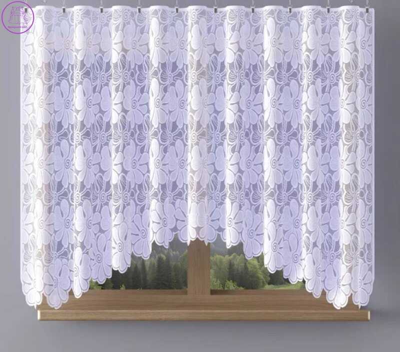Záclona kusová oblouková s motivem 330x160cm W-Morea