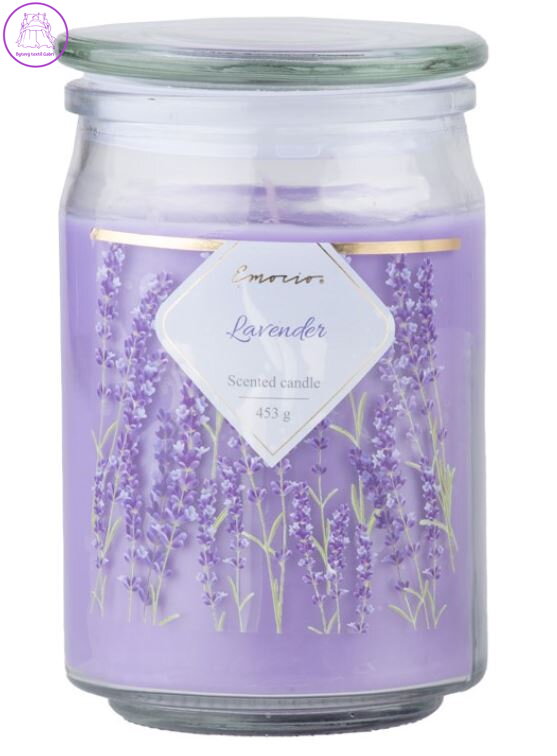  Emocio vonná svíčka ve skle Lavender se skleněným víčkem 93x142mm ( 36738 )
