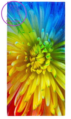 Osuška s potiskem 70x140cm - Duhový květ