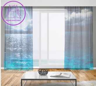 Záclony s 3D potiskem 2x150x250cm - Měsíc