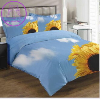 Povlečení z moderního materiálu Interlock fototisk 3D efekt - Slunečnice