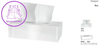 Box na kapesníky bílý 13,5 x 11,3 x 25,0 cm Tissue
