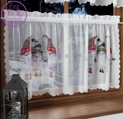  Kusová vitrážková záclona vánoční 100x40cm Gabri-PBN009