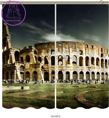 Black out závěsy 3D nebo voálové záclony 3D motiv 4916 Koloseum