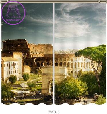 Black out závěsy 3D nebo voálové záclony 3D motiv 4918 Pohled na Koloseum