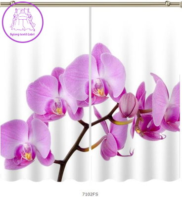 Black out závěsy 3D nebo voálové záclony 3D motiv 7102 Orchidej fialová