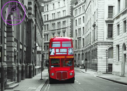  Vliesová fototapeta 160x110cm - FTNM 2614 Autobus v Londýně