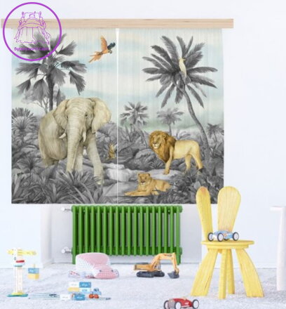 Dětské závěsy kusové 2x90x160cm Dino FCSXL317 - 003