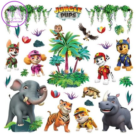 Samolepící dekorace na zeď 30x30cm  Paw Patrol Jungle DKs 3929-2025
