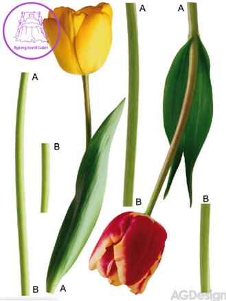 Samolepící dekorace - F 0401 tulipány