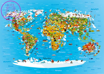  Plakát do dětského pokoje 155x110cm - Mapa Světa FTNM 2650