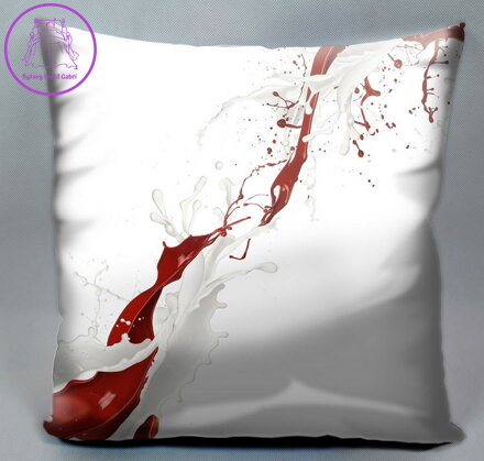 Fotopolštářek s efektem 3D - Abstrakce červeno-bílá 40x40cm
