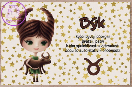  Prostírání na stůl dětské - Znamení pro děti Býk (21.4. - 21.5.) 