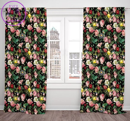 Zatemňovací závěsy black out efekt 2x130x250cm - Flowers