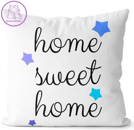Fotopolštářek s citáty 40x40cm - Home Sweet Home - stars